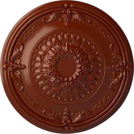 Ekena Millwork Athens Ceiling Medallion (Fits Canopies up to 3 5/8"), Hand-Painted Firebrick, 26 1/4"OD x 3 1/4"P CM27ATFIF